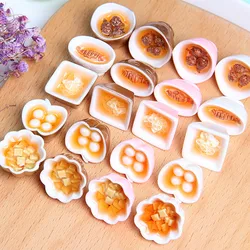 Bol d'or Miniature en polymère de Cuisine chinoise, maison de poupée Blyth, jouets pour enfants, 3 pièces 