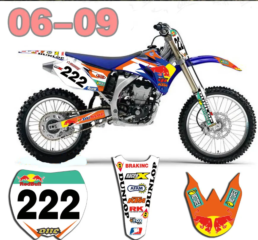 Графика наклейки для мотокросса MX для Yamaha YZ250F YZ450F YZF250 YZF450 06-09