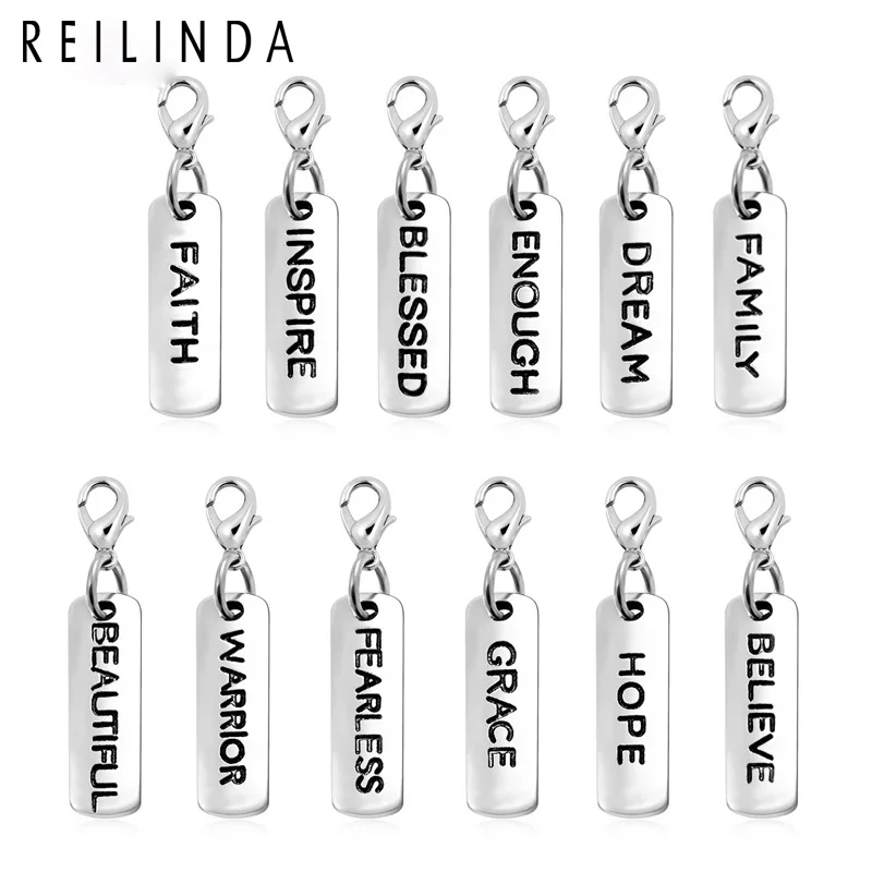 Оптовая продажа 20 шт./лот металлические буквы Очаровательные Подвески с