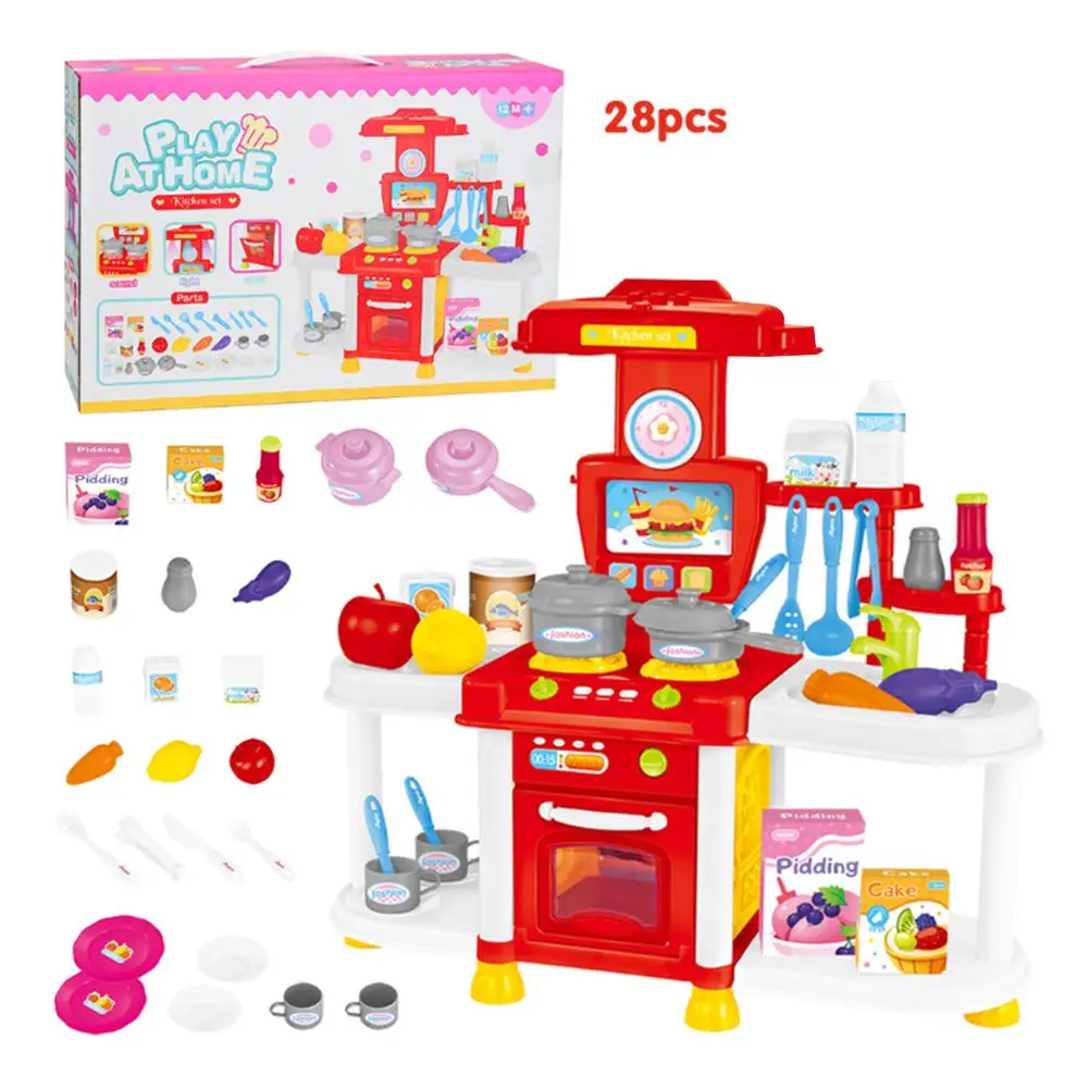 Кухонные Игрушки, ролевые игры, звуковой свет, звуковой эффект, Приготовление Риса для готовки посуда для девочек 3-6 лет, игрушки, кухонный набор для детей