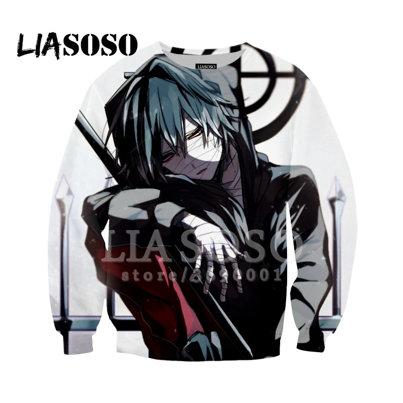 LIASOSO, новинка, Толстовка Harajuku, толстовки, 3D принт, аниме, ангелы смерти, для мужчин и женщин, с круглым вырезом, пуловеры с длинным рукавом, хорошее качество, X1303