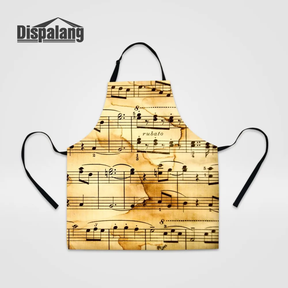 Dispalang музыкальная нотка Женский кухонный фартук для уборки бариста на заказ