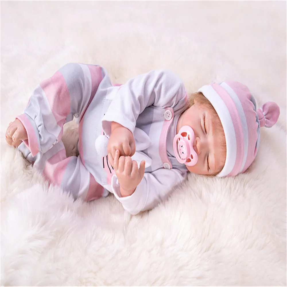 SanyDoll 19 дюймов 48 см силиконовые куклы для новорожденных, реалистичные куклы reborn sleeping baby подарок на день рождения