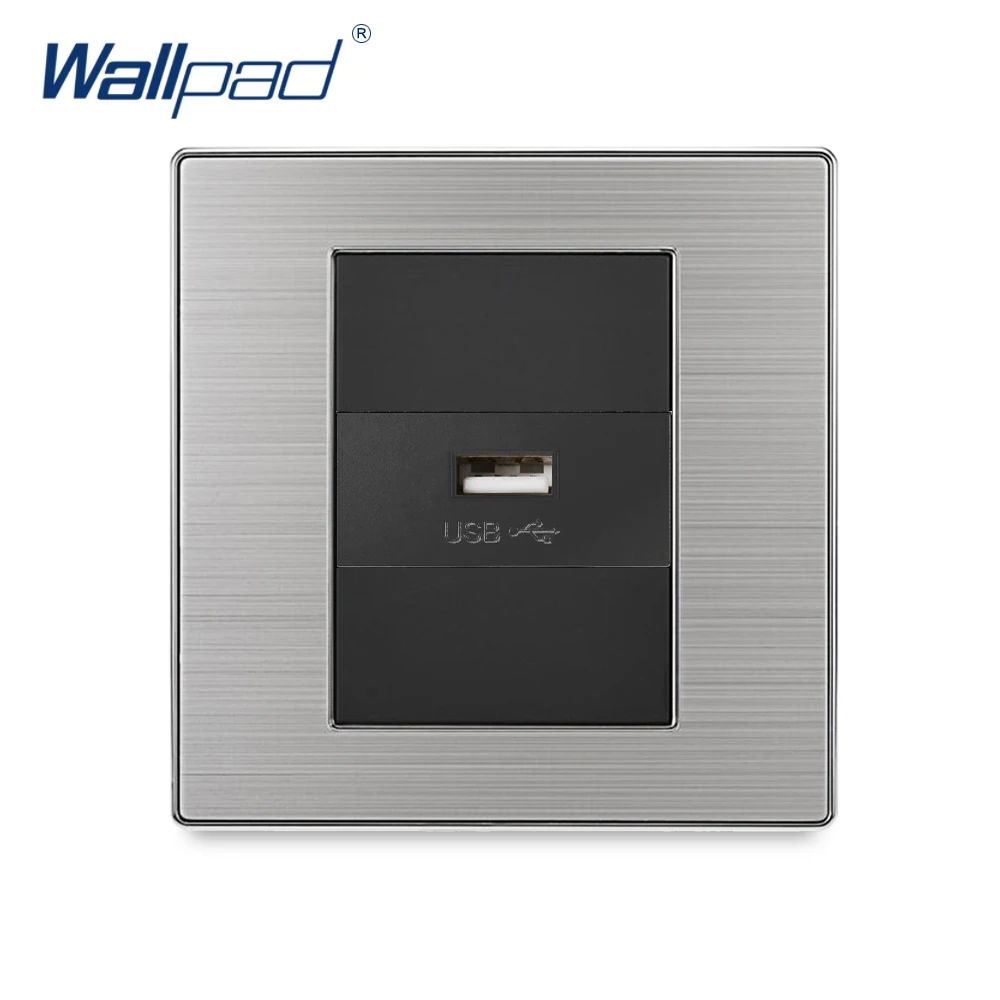 2019 адррес Wallpad один USB зарядка порты и разъёмы для мобильного 5 в 1000mA выход роскошные стены мощность зарядное устройство нержавеющая сталь