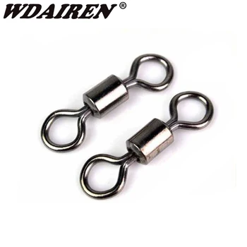 

20pcs/lot Ball Bearing Swivel Solid Rings Fishing Connector 1CM Length Ocean Boat Fishing tackle Hooks Accessories WD-235