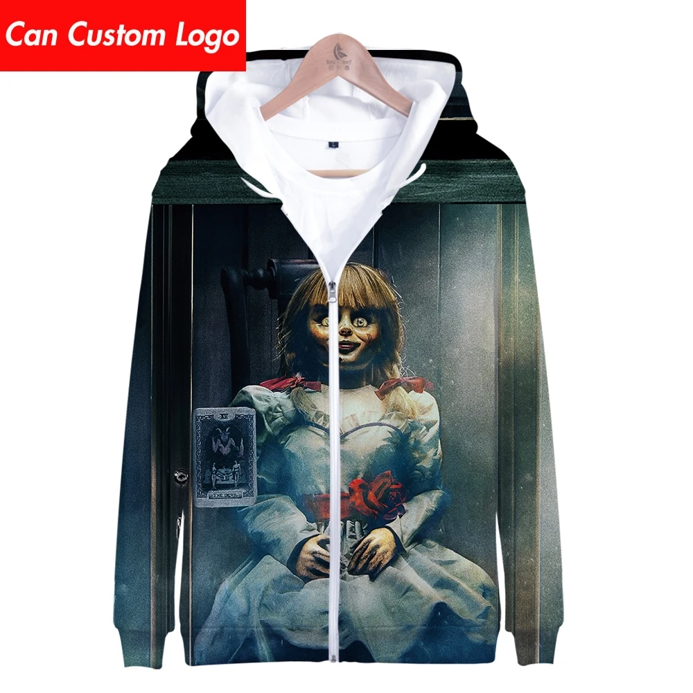 Горячая Распродажа Annabelle толстовки на молнии 3D Толстовка Женский свитшот Харадзюку Annabelle толстовки для мужчин плюс размер для мужчин Уличная