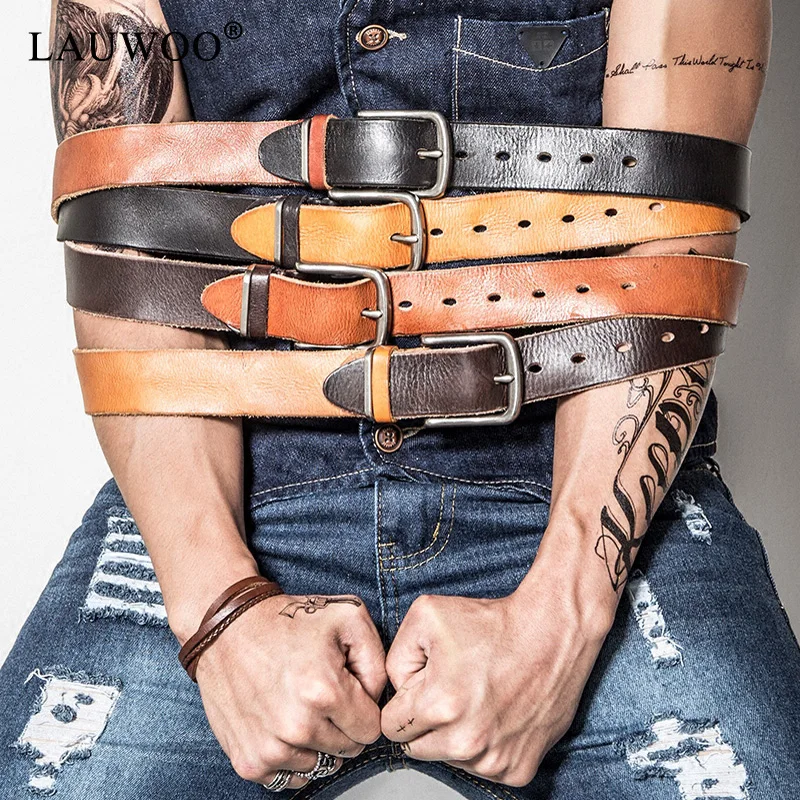 Винтажные ремни для мужчин и женщин Роскошные 100% настоящие высококачественные