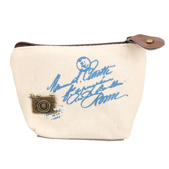  Fashion Women Girls Coin Change Purses Case Canvas Wallets Change Purse Wallets Coin Change Key Pouch Bag Zip Closure Wallets 