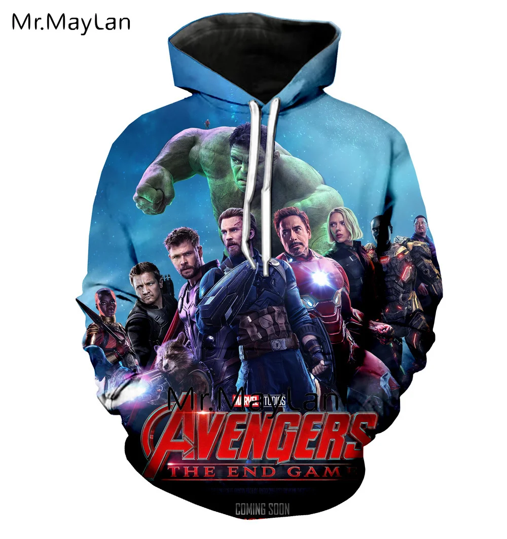 3D Print Marvel Avengers Endgame 4 Jacket Men/women Sweatshirt Casacos Man Punk Hoodie Clothes Sudadera Vingadores Chaqueta 5XL