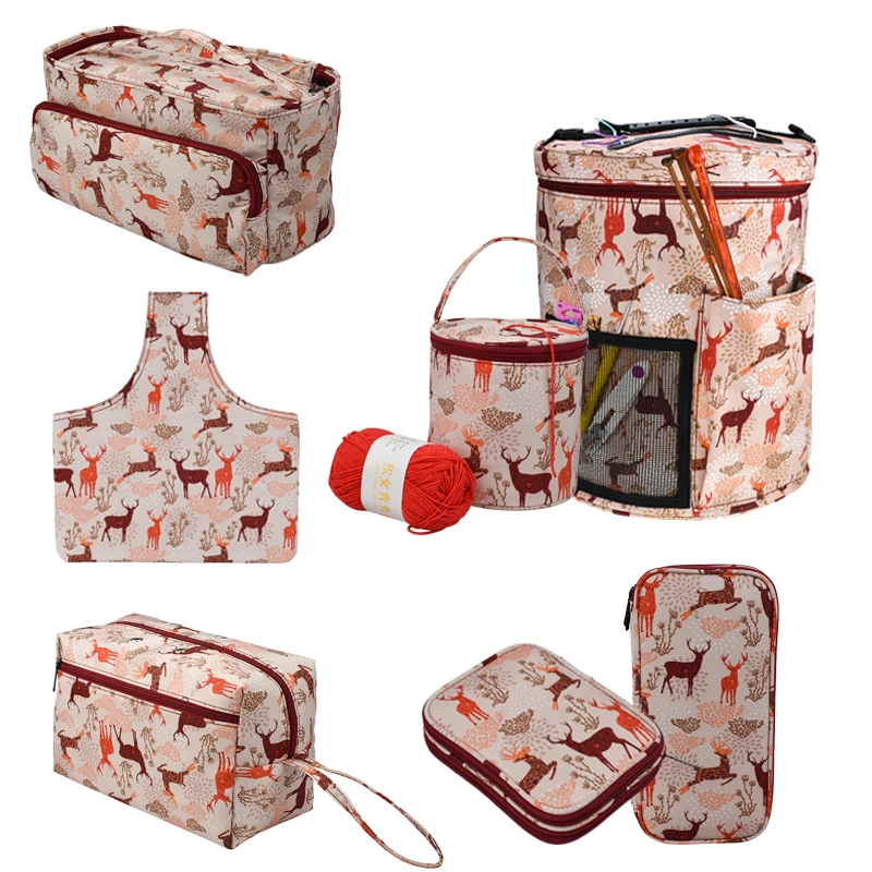 

7 Styles Woolen Yarn Storage Bag Cute Giraffe Empty Knitting Bag Home Crochet Hook Case Sewing Tool Organizer For Christmas Gift