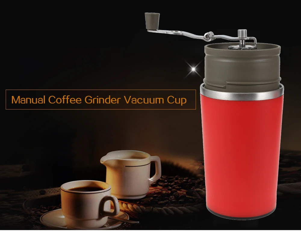Multifunctional Portable Coffee Grinder Vacuum Mug StainlessSteel Funnel Filter Ceramic Grinding