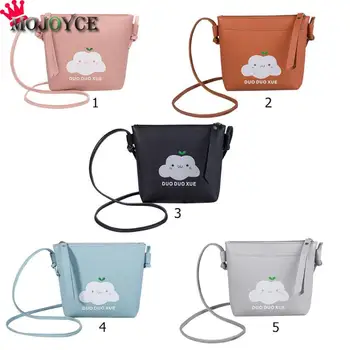 

2018 Cute Girls Simple Cloud Print Phone Bags Shoulder PU Fashion Clutch Handbag Crossbody Bag Casual Accessories