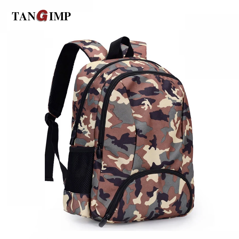 TANGIMP Camouflage Backpack Men Preppy Style Camo School Backpacks for