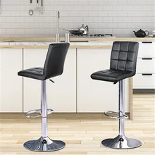 2 шт. PU кожаный поворотный барный стул Современный барный стул высота регулируемый стержень стойка для паба HWC