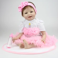 Новинка 55 см Силиконовые reborn baby doll Дети Девочки подарок на день рождения праздник Детская кукла игрушки