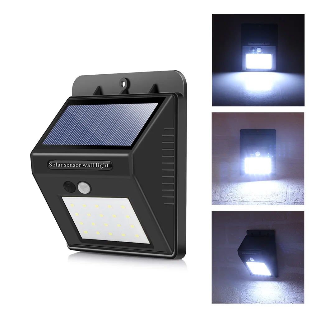 2Pcs 20 LED PIR Solar Sensor Lamp Garden Yard Light Outdoor Waterproof Durable