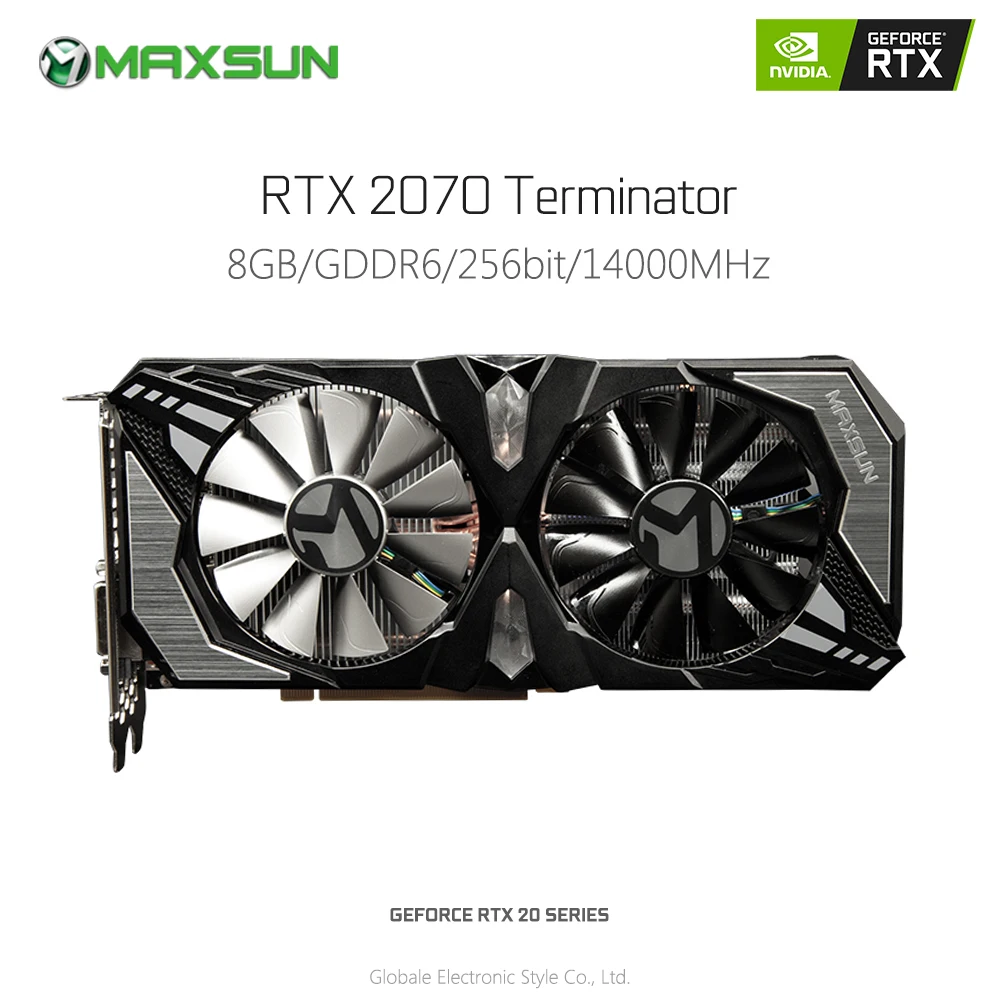 Оригинальная видеокарта MAXSUN Nvidia GeForce RTX 2070 8 ГБ для игр GDDR6 256bit DirectX 12 8Pin HDMI DVI DP