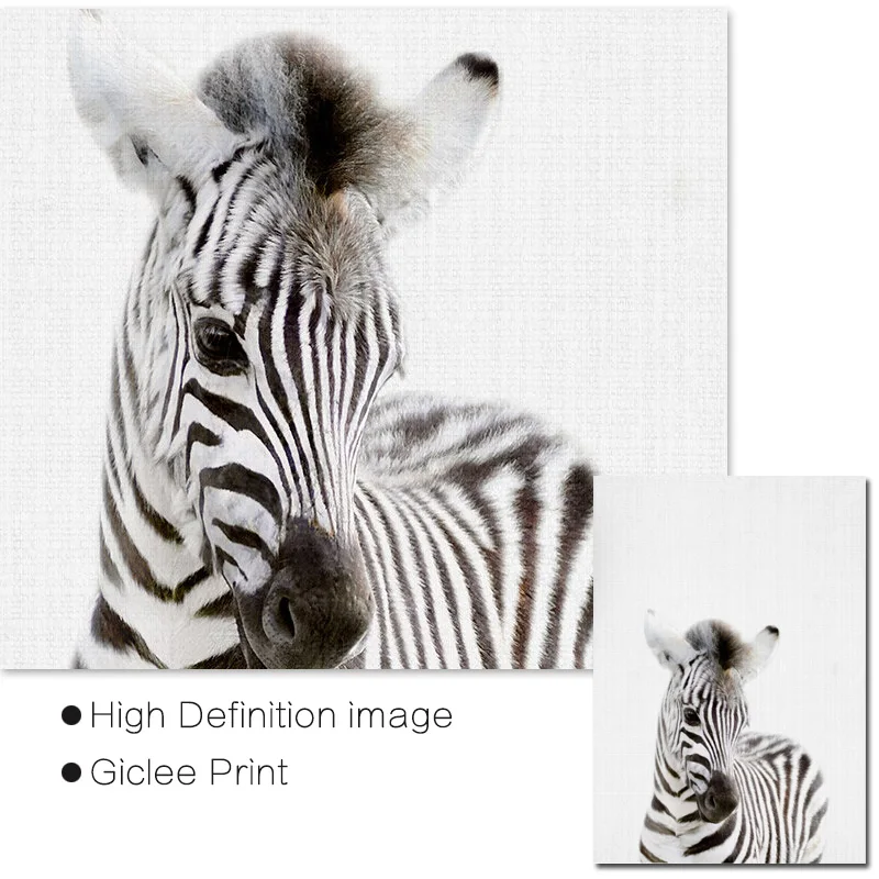 Nursery Wall Art Baby Zebra Animal Print Room Canvas Painting Posters and Prints African Kids Bedroom Decoration|Рисование и