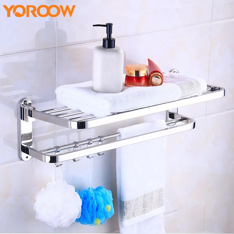 

Bathroom 304 Bath Towel Rack Bathroom Stainless Steel Towel Rack Storage Rack Hardware Shelves For Wall Mounted Shower SG0030