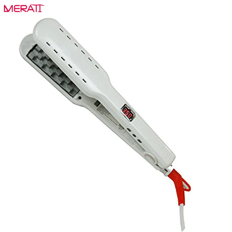 髪ボリューマイジング鉄2017ホット販売製品用クリスマスヘアボリューマイザープライベートラベル液晶セラミックボリュームストレートヘアアイロン