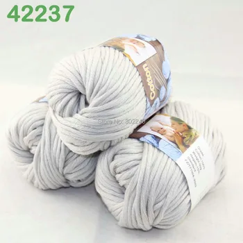 

LOT of 3 Balls X 50g Special Thick Worsted Cotton Knitting Yarn Silver Grey 2237