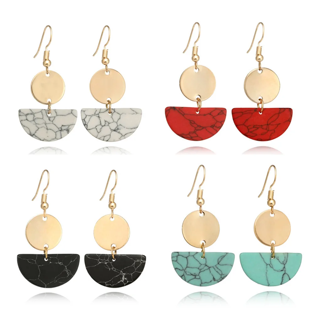 PrePiece Ethnic Drop Earring Personality Semi-circular Earrings Bohemian Woman Jewelry for Holiday/Beach/Shopping 2018 PE1236 Fashion Jewelry