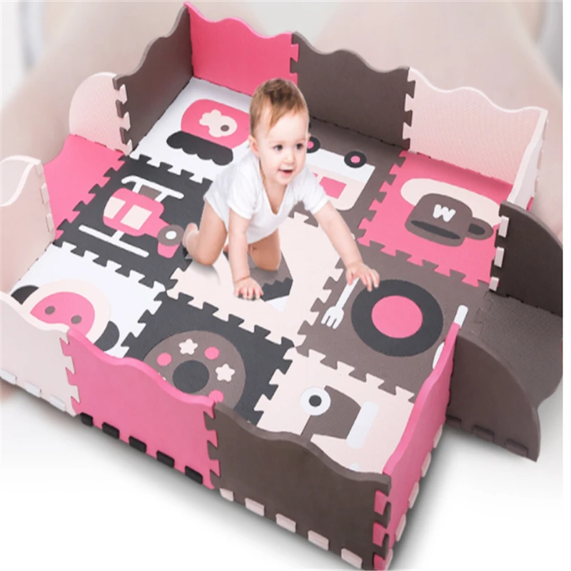 

Cartoon Animals Baby EVA 30X30cm Foam Play Puzzle Pad Toys For Children Sports Carpet Each 25 Piece Pad For The Entire pattern