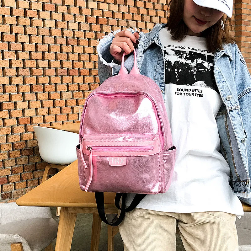 Fashion Glitter Women Backpack big capacity  PU Leather Teenage Girls School Bag Large Female backpacks for travelling red black (12)