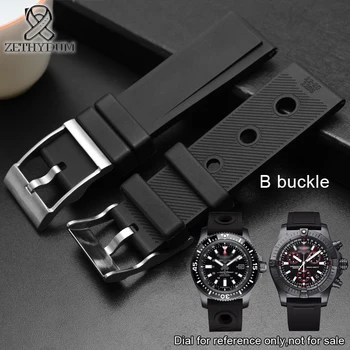 

Mens watch band 22mm strap rubber silicone watch strap weaterproof watch strap black watchband stainless steel buckle