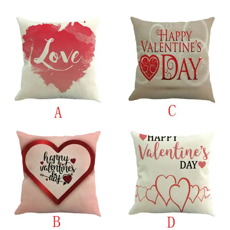 

Home Sofa Bed Happy Valentine Linen Family Pillow Bedroom Comfortable Throw Pillow Cushion Decorative Vintage Cotton 19jan25