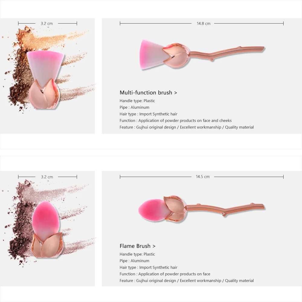 Вандер Pro 6 шт. розы в форме Макияж Расчёски для волос комплект Косметическая пудра Основа для макияжа лица для век Косметика Смешивание