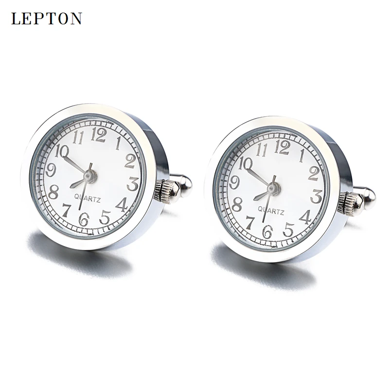 Tanie Lepton bateria cyfrowy zegarek spinki do mankietów dla mężczyzn gorąca sprzedaż prawdziwy zegar spinki do mankietów zegarek spinki do mankietów dla mężczyzn biżuteria Relojes gemelos
