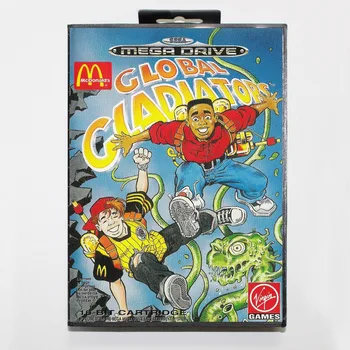 

16 bit Sega MD game Cartridge with Retail box - Global Gladiators game card for Megadrive Genesis system