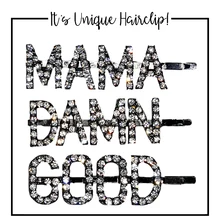 Блестящий Кристалл "Мама" чертов "" хорошее "слово заколка для волос Стразы персонализированное имя шпилька аксессуары для волос для женщин девочек