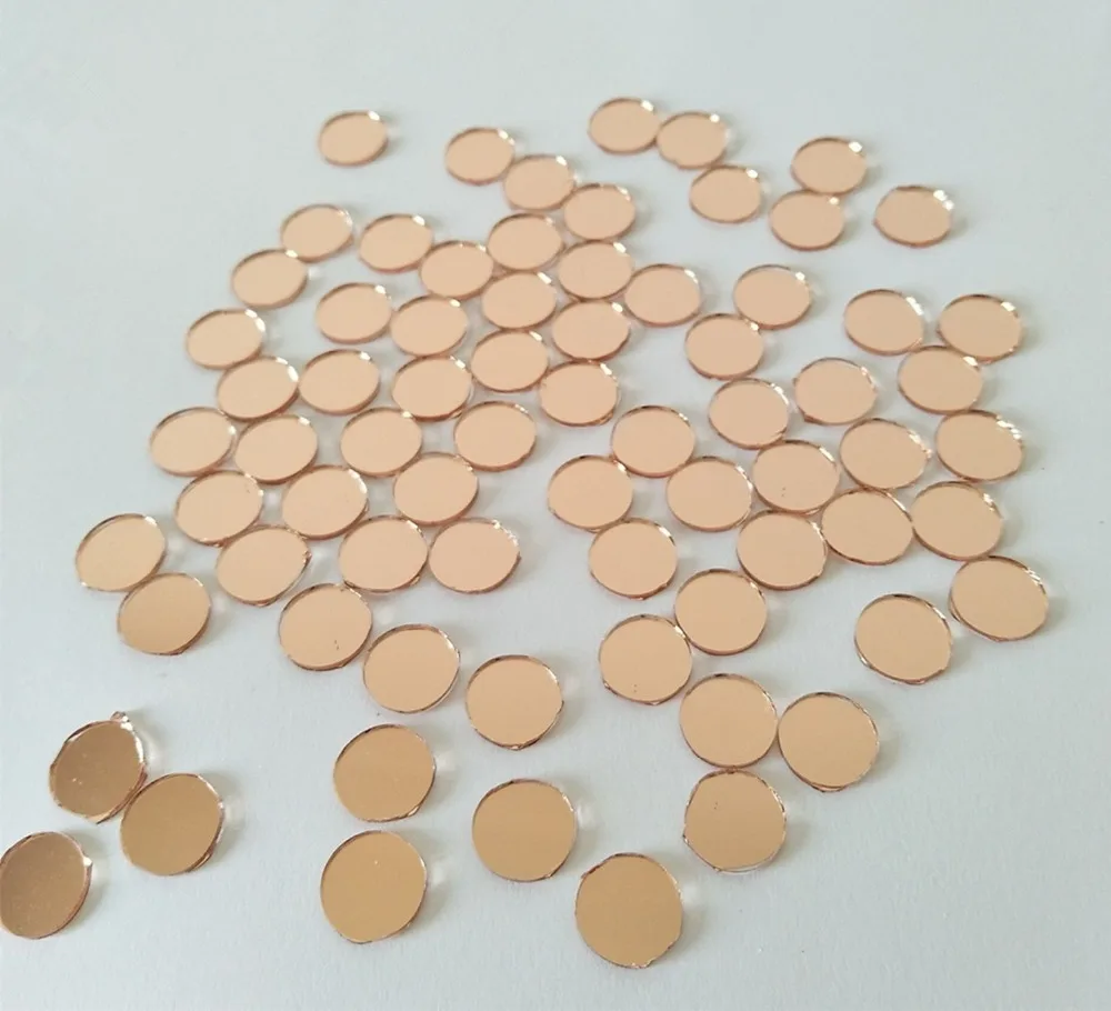 

MEYA 1x1CM Light Rose Gold Mini Round Mirrors Mosaic Tiles ,1CM Glass Mirror Round ,200PCS/LOT