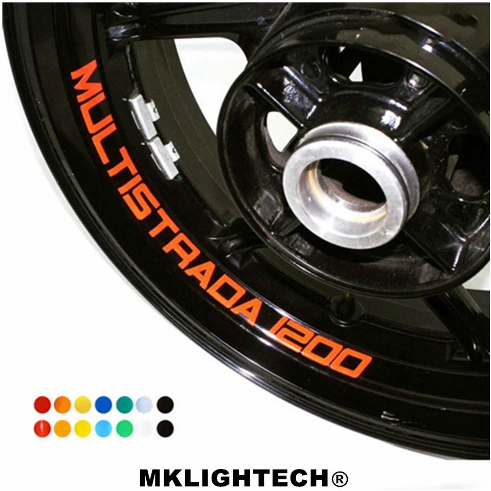 

k-sharp 8 X CUSTOM INNER RIM DECALS WHEEL Reflective STICKERS STRIPES FIT DUCATI MONSTER 1200
