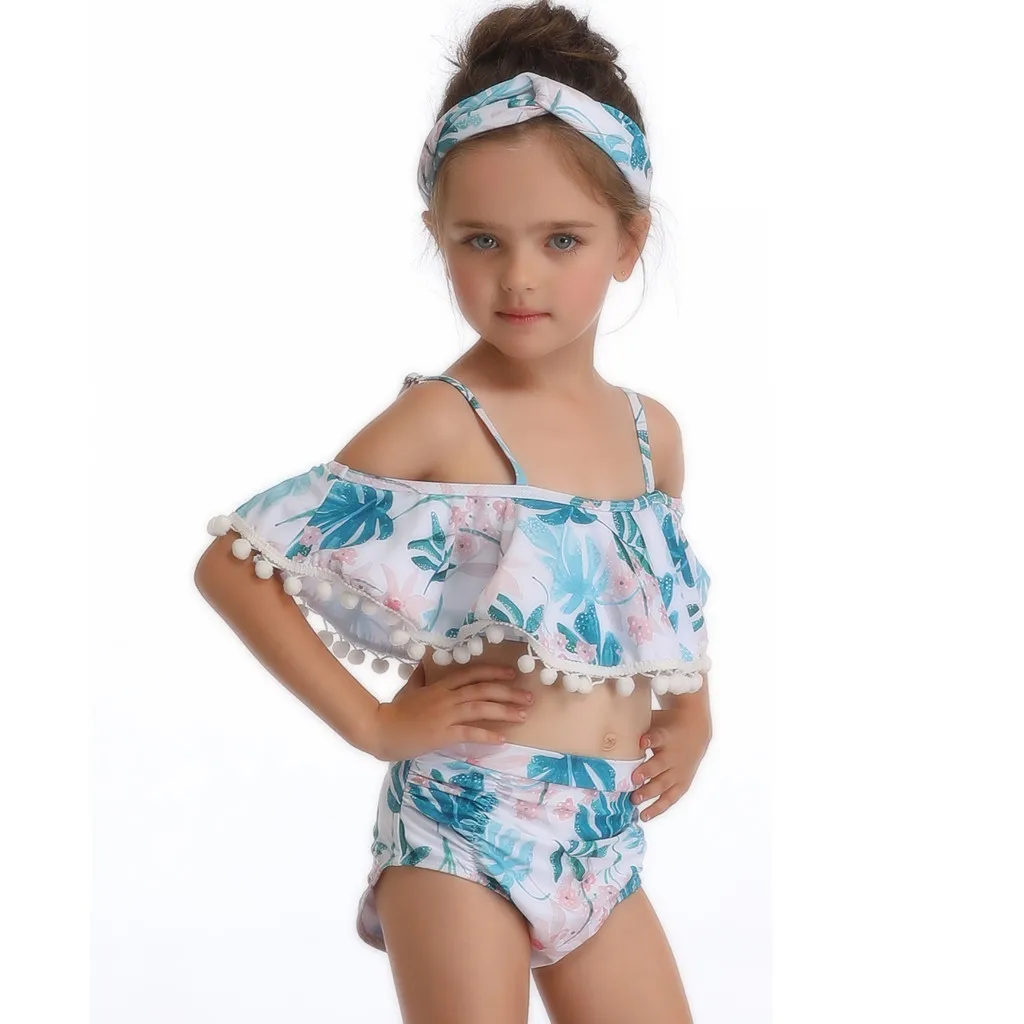 Детские купальники для девочек, бикини из полиэстера, Детские купальники, купальный костюм, бикини, пляжная одежда для детей от 3 до 6 лет, L0521