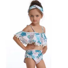Детские купальники для девочек, бикини из полиэстера, Детские купальники, купальный костюм, бикини, пляжная одежда для детей от 3 до 6 лет, L0521