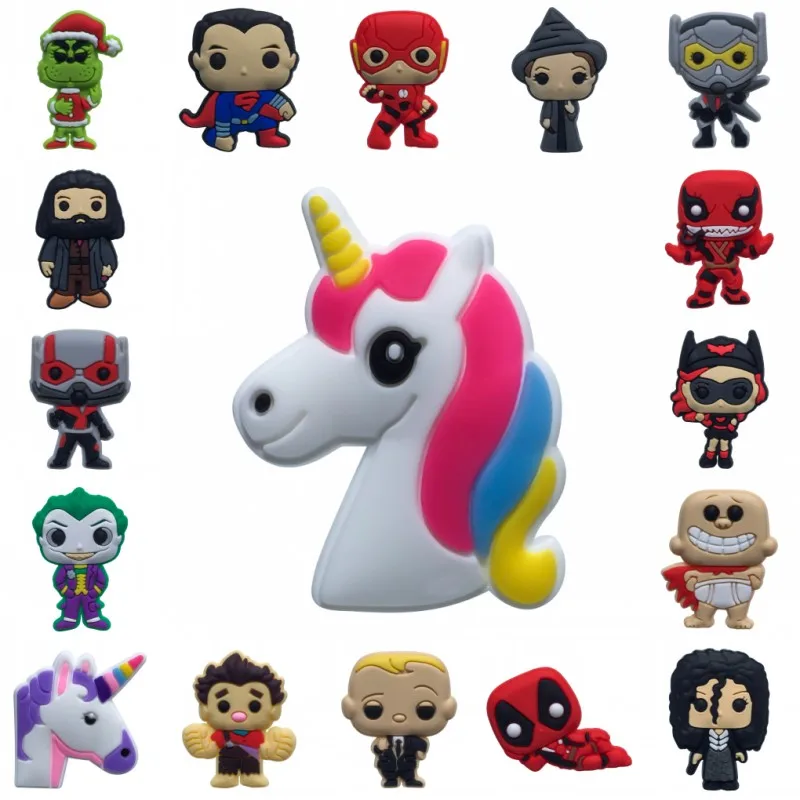 

1pcs Deadpool Unicorns Batman Girl Hot PVC Pins Accessory Brooches Pinback Clothes Bag Hat Decor Badges Kid DIY Toys Gift