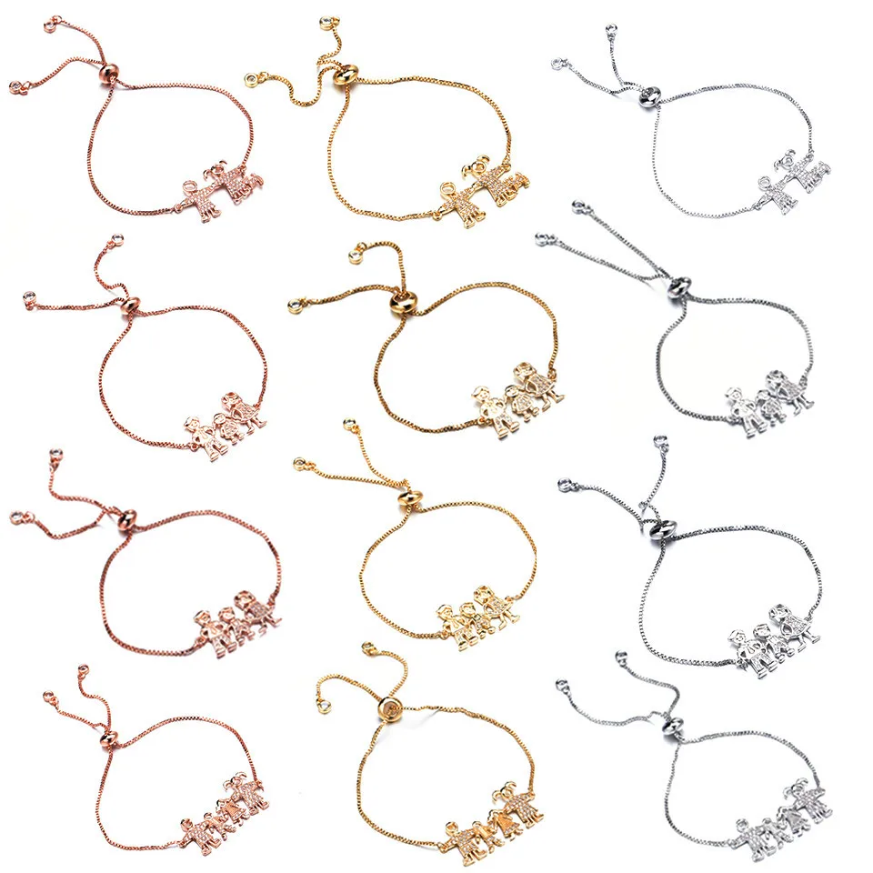Модный золотой серебряный розовый Золотой шарм медный металлический браслет для женщин и мужчин семьи братьев и сестер лучший друг дропшиппинг