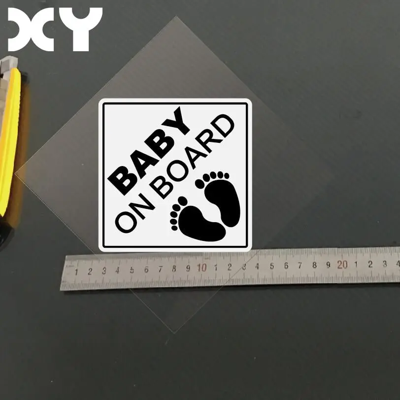 XY Baby on Board Baby in Car 반사 유형 재미 있는 자동차 스티커 트럭 자동차 모터 스티커 데칼 11cm x 11cm