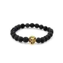 FAITHEASY ювелирные украшения-бисер Лава вулканический камень лев вы голова браслет