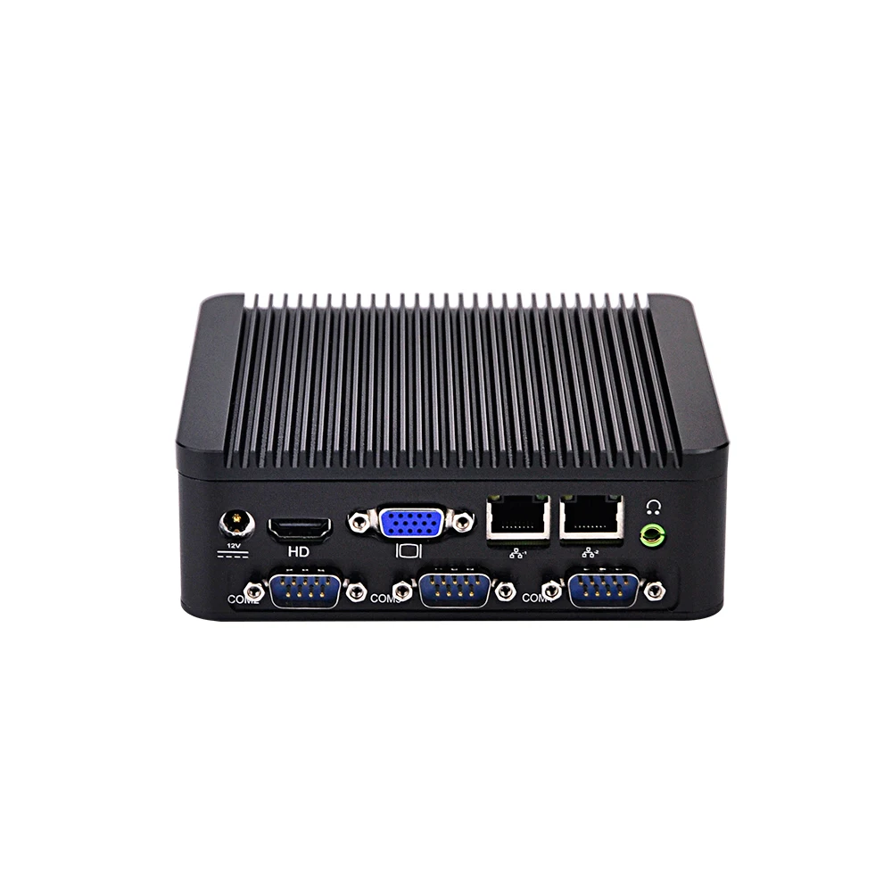 Qotom Мини ПК с Baytrail J1800 J1900 4 COM dual lan безвентиляторный X86 низкая мощность Linux WIN10 киоск IPC