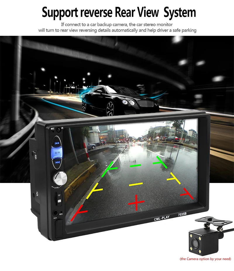 2 Din автомагнитола 7 HD Авторадио мультимедийный плеер 2DIN сенсорный экран Авто аудио стерео MP5 Bluetooth USB TF FM камера