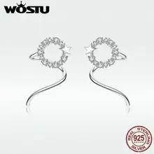 WOSTU, женские серьги, Настоящее серебро, старлиш CZ серьги для женщин, изготовление модных ювелирных изделий, подарок DXE637