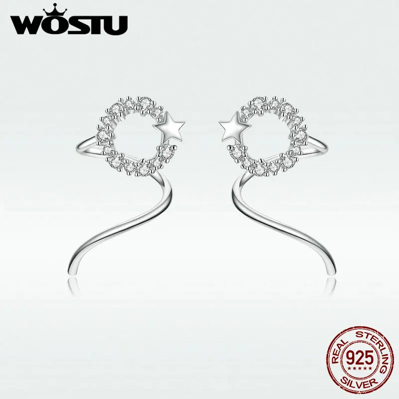 WOSTU 2020 женские серьги из 100% настоящего серебра с фианитами для женщин модные