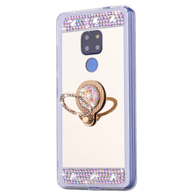 Зеркальный чехол со стразами для Huawei Mate 20 Lite телефона P20 Pro Honor 10 9X STK LX1 Y5 2018 Y9 Prime