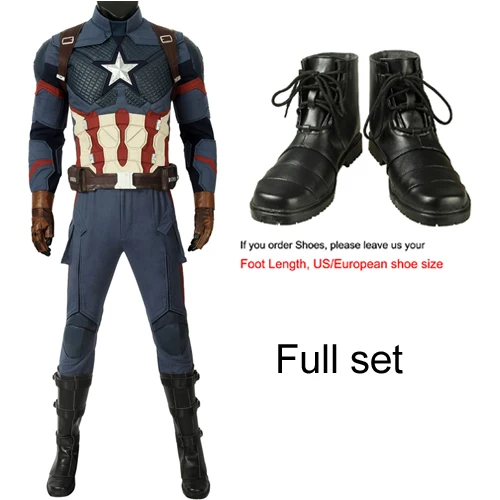 Мстители, костюм Капитана Америки для косплея, полный комплект, наряд Капитана Америки, Стива Роджерса, комбинезон на заказ, жилет 5 звезд - Цвет: Whole set
