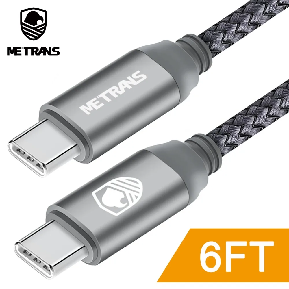 

Metrans 2m USB Type C to USB C Cable for Samsung Huawei PD Type C to Type C Fast Charge Cable USB2.0 3A 60W for Macbook iPad Pro