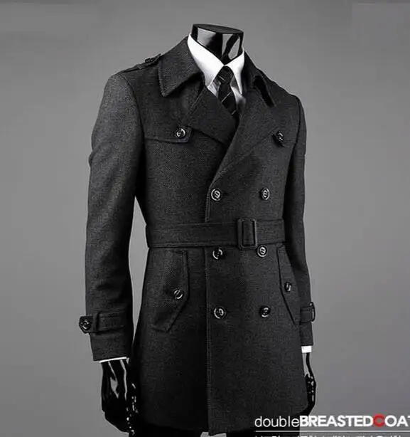Grey fashion Double-breasted wool coat men 2020 trench jackets mens wool coats overcoats dress winter belt plus size S - 9XL Grey fashion Double-breasted wool coat men 2020 trench jackets mens wool coats overcoats dress winter belt plus size S - 9XL